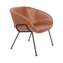 Hnedé kreslo z umelej kože Zuiver Feston
