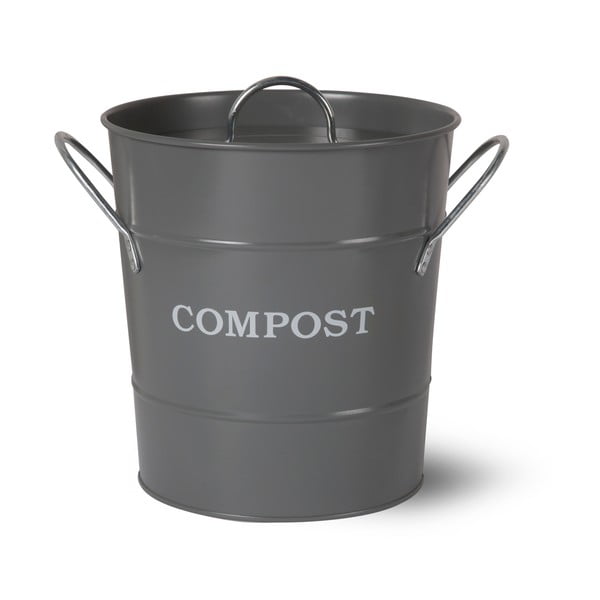 Tmavosivý kompostér s vrchnákom Garden Trading Compost, 3,5 l