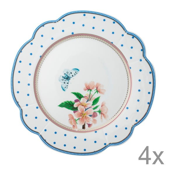 Porcelánový tanier  Dottie od Lisbeth Dahl, 24 cm, 4 ks