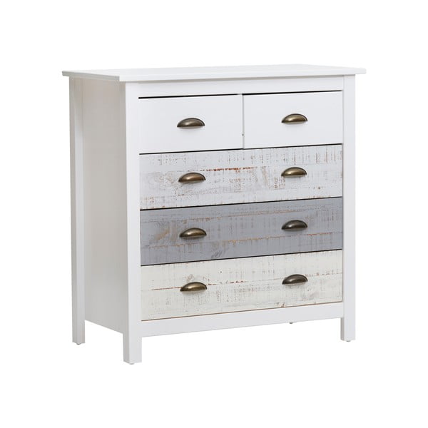 Bielo-sivá komoda so 4 zásuvkami Marckeric Romantica, 79 × 80 cm-image-3
