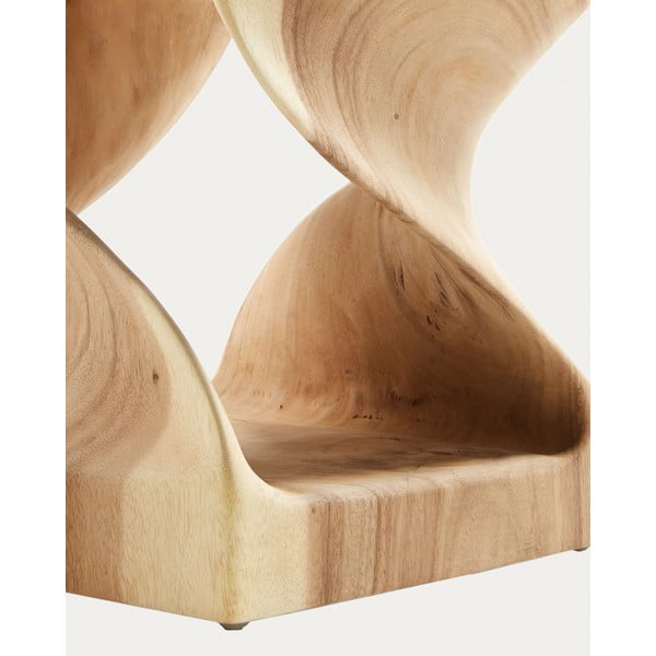 Odkladací stolík z masívu munggur 30x30 cm Hakon – Kave Home-image-2