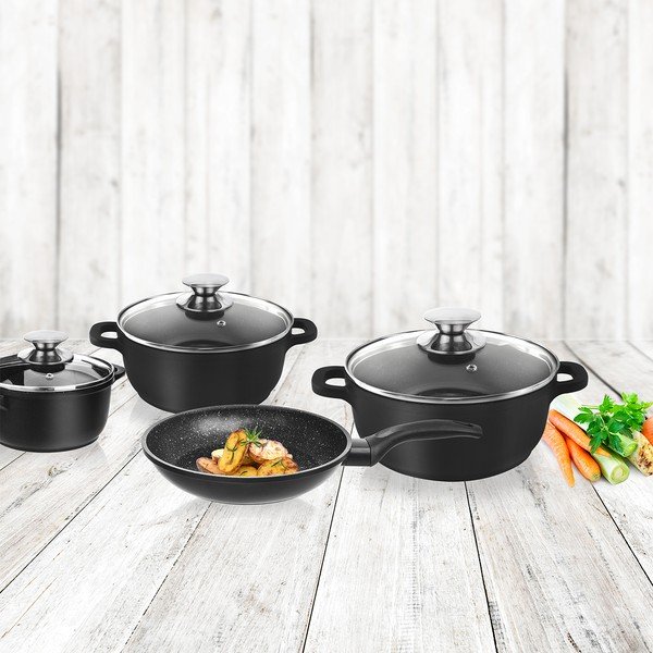 4-dielna súprava riadu s 3 sklenenými pokrievkami Orion Grande-image-1