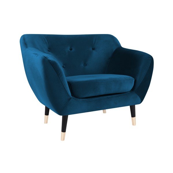 Modré kreslo s čiernymi nohami Mazzini Sofas Amelie-image-2