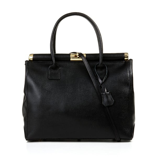 Čierna kožená kabelka Giulia Bags Roma

