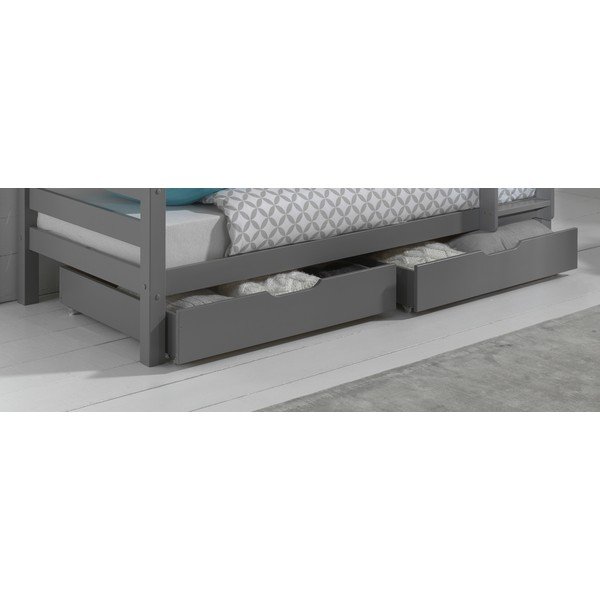 Sivé zásuvky pod detskú posteľ 2 ks PINO – Vipack-image-1