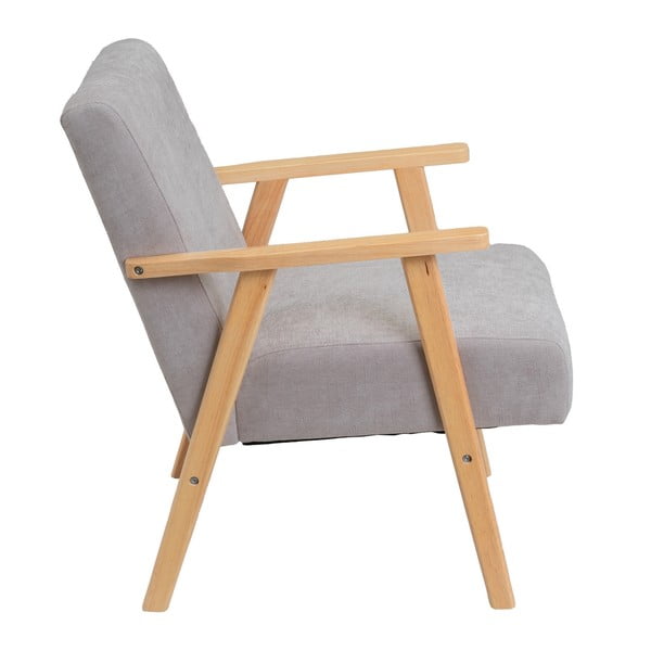 Sivé ženilkové kreslo Vintage – Casa Selección-image-3