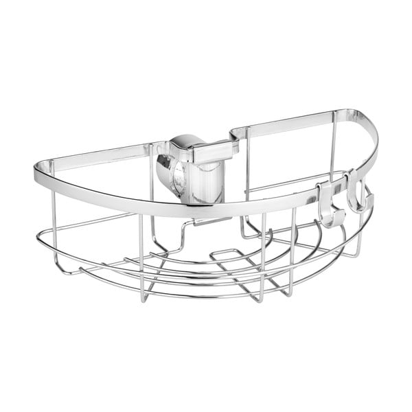 Samodržiaca kúpeľňová polička z nerezovej ocele v striebornej farbe Floresta - Wenko-image-2