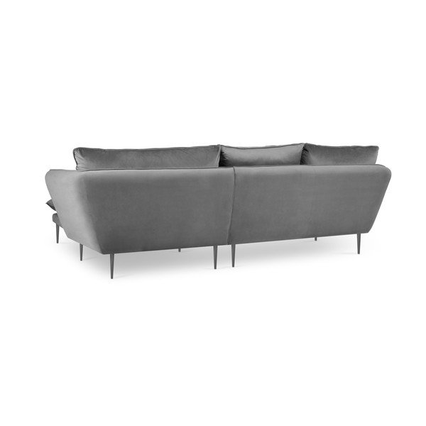 Svetlosivá zamatová rohová pohovka Mazzini Sofas Acacia, pravý roh-image-4