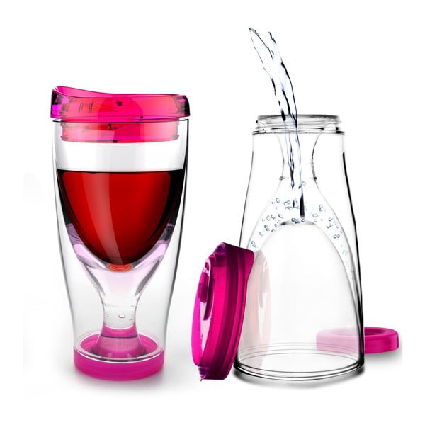 Ružová termoska Ice Vino 2GO, 300 ml