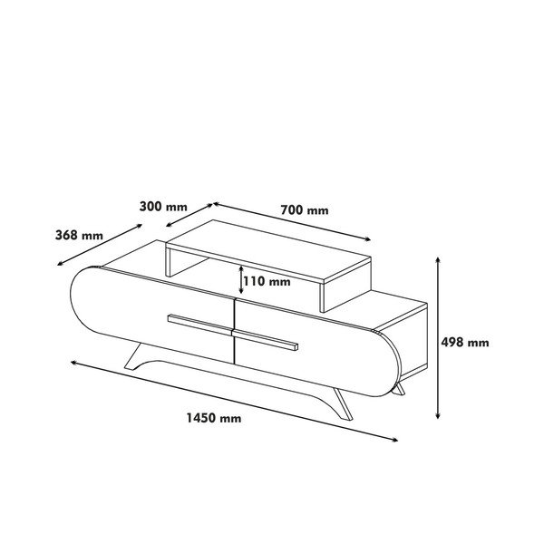 Biely TV stolík s detailmi v dekore orechového dreva-image-3