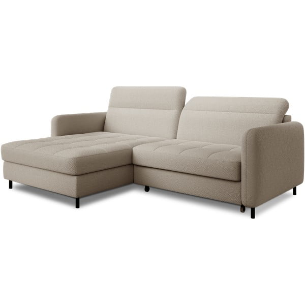 Béžová rozkladacia/s úložným priestorom rohová pohovka z textílie buklé (ľavý roh/s leňoškou) Gomsi – ELTAP-image-2