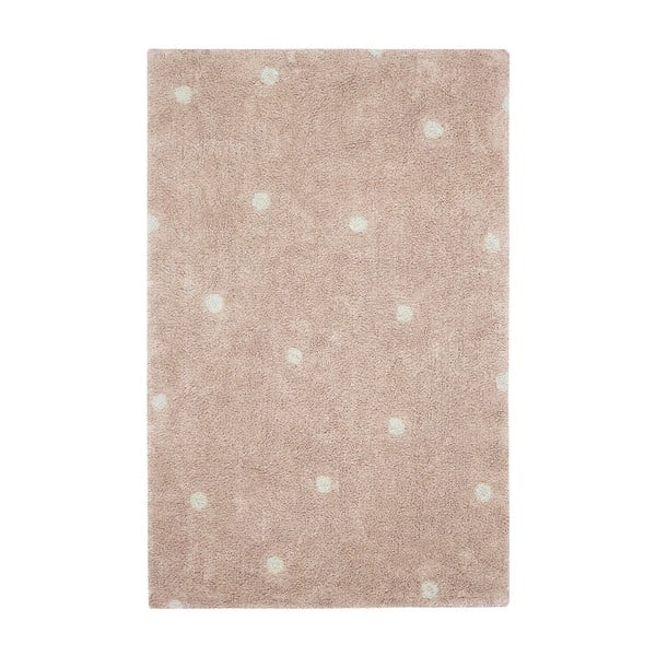 Svetloružový prateľný ručne tkaný bavlnený detský koberec 100x150 cm Mini Dot Rose – Lorena Canals