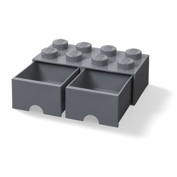 Detský tmavosivý úložný box s 2 zásuvkami LEGO®-image-1
