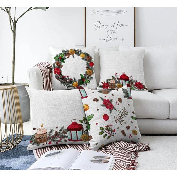 Obliečky na vankúše v súprave 4 ks s vianočným motívom 43x43 cm Merry Christmas – Mila Home
