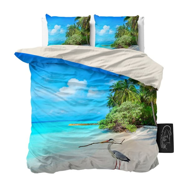 Obliečky z mikroperkálu Sleeptime Beach Heron, 200 x 220 cm