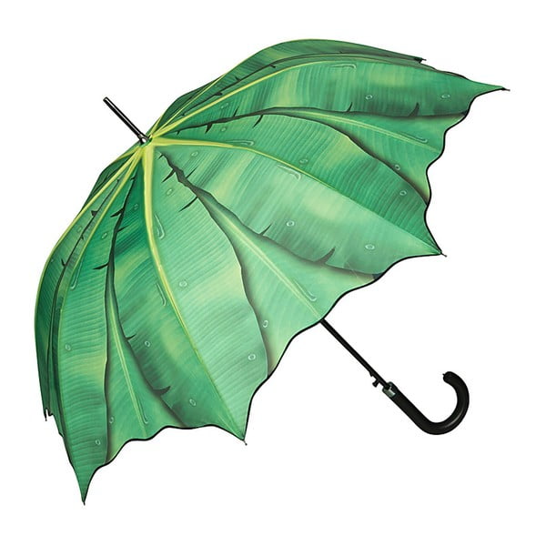 Zelený dáždnik s rúčkou Von Lilienfeld Banana Leafes, ø 100 cm
