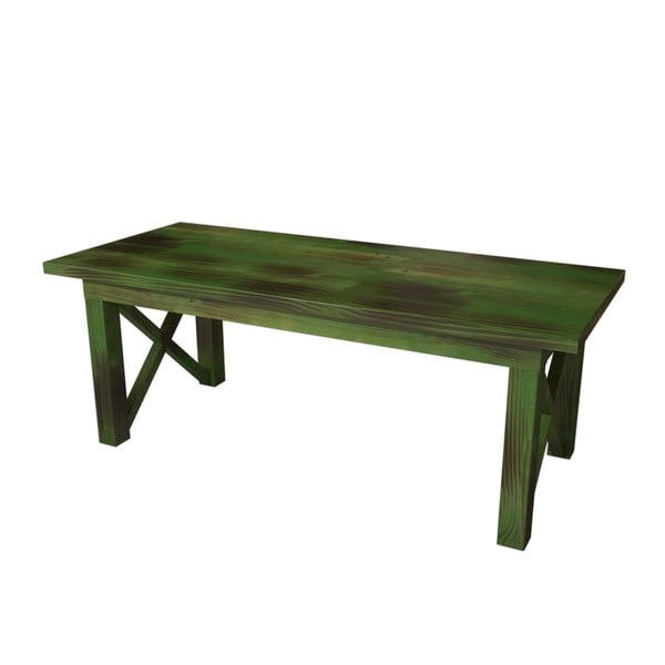 Zelený odkladací stolík z borovicového masívu Ricco