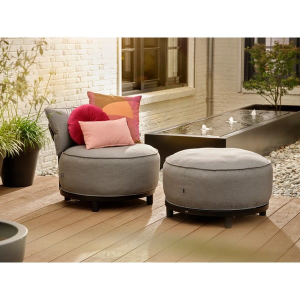 Svetlosivé polstrované záhradné kreslo Emma – Hartman-image-4