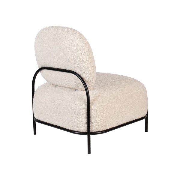 Krémové kreslo z textílie buklé Polly – White Label-image-4