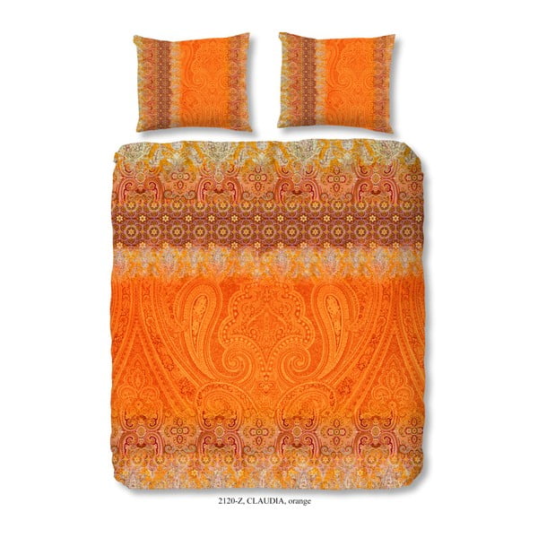 Obliečky na dvojlôžko z bavlneného saténu Muller Textiels Sangria, 200 x 200 cm
