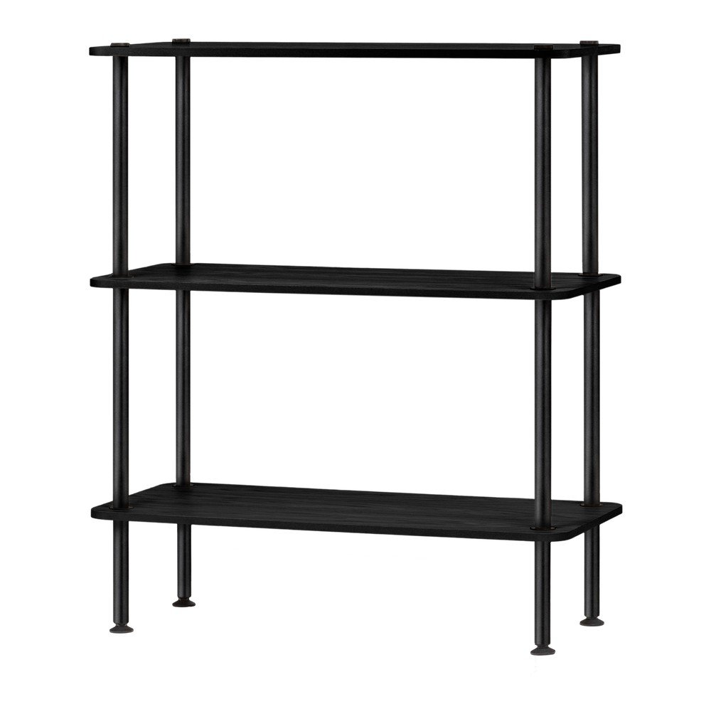 E-shop Čierny regál v dekore duba 80x90,5x35 cm Teidi – noo.ma