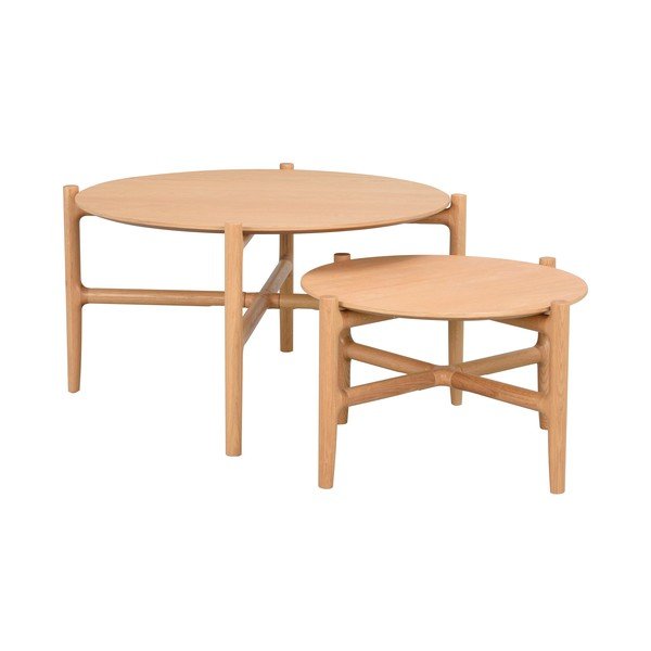 Prírodný odkladací stolík z dubového dreva Rowico Holton, ø 80 cm-image-3
