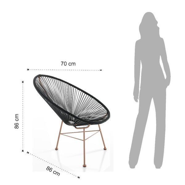 Čierne záhradné kreslo z umelého ratanu Numana – Tomasucci-image-3