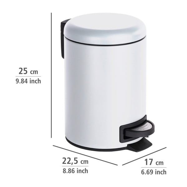 Biely odpadkový kôš Wenko Leman, 3 l-image-2