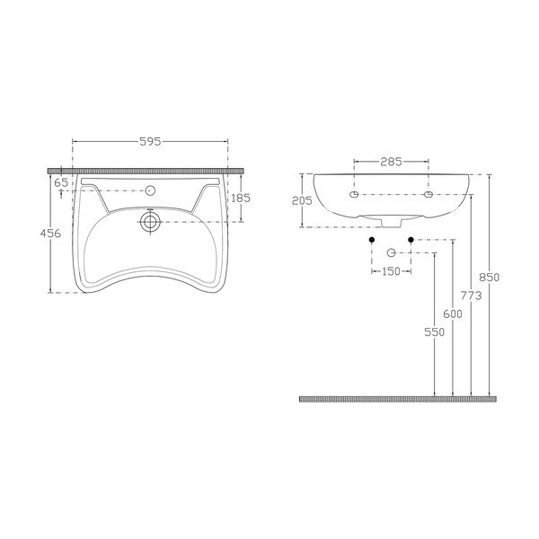 Biele keramické umývadlo 59x45,5 cm Handicap – Sapho-image-3