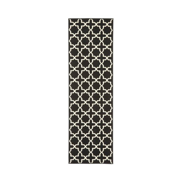 Čierno-biely behúň Hanse Home Basic Glam, 80 x 350 cm