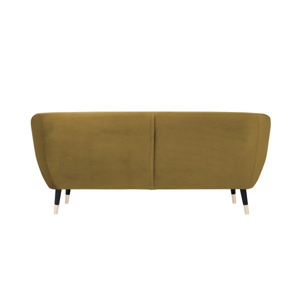 Horčicovožltá pohovka s čiernymi nohami Mazzini Sofas Amelie, 188 cm-image-4