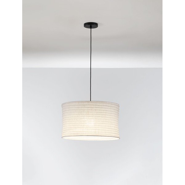 Biele ľanové závesné svietidlo ø 50 cm Linnet – Nova Luce-image-2