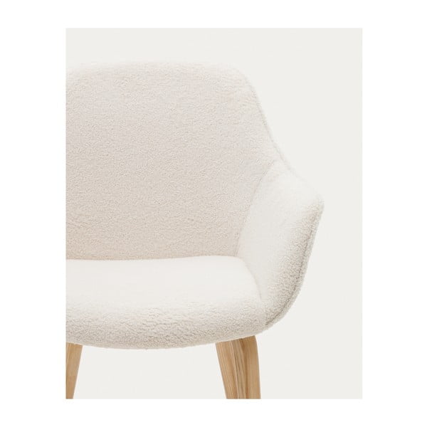 Biele čalúnené jedálenské kreslo Aleli – Kave Home-image-1