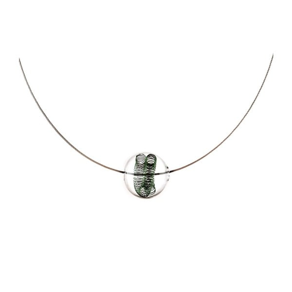 Zelený sklenený náhrdelník ko–ra–le Curly