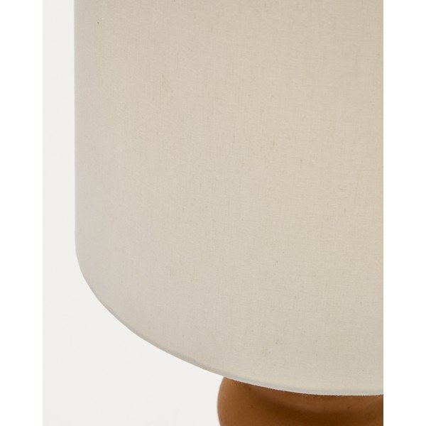 Kamenná stolová lampa v prírodnej farbe s textilným tienidlom (výška  55 cm) Madsen – Kave Home-image-4