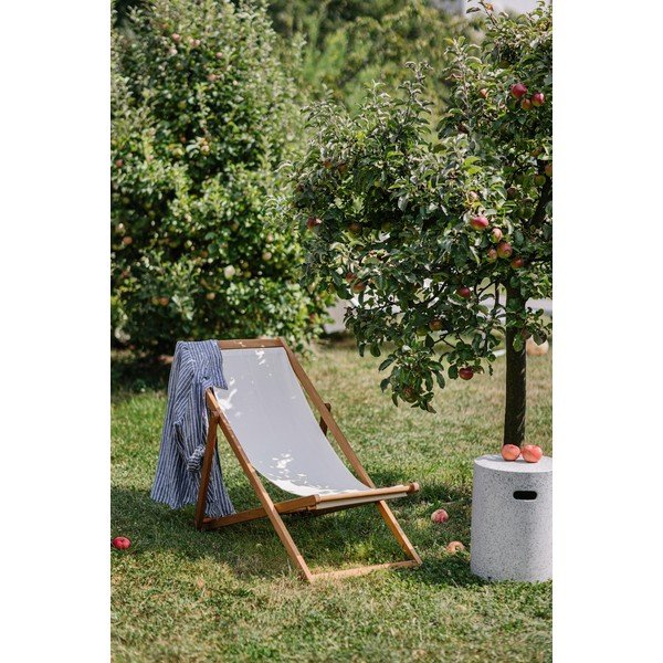 Béžové skladacie záhradné ležadlo z akáciového dreva Bonami Essentials Deck-image-1