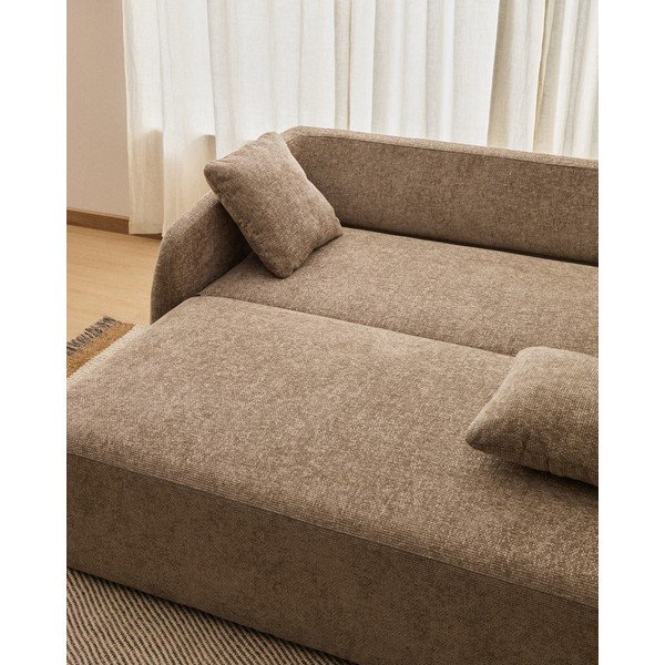 Taupe ženilková rozkladacia pohovka 218 cm Laira – Kave Home-image-4