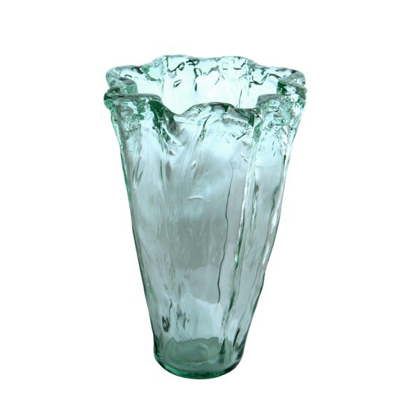 Modrá váza z recyklovaného skla (výška  30 cm) Pandora – Ego Dekor