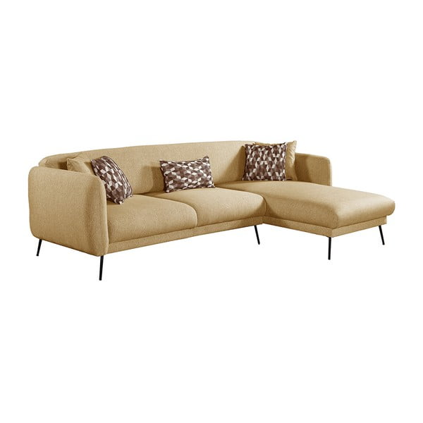 Žltá rozšíriteľná rohová pohovka Pandia Home Madrid, pravý roh-image-2