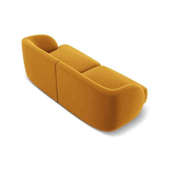 Zamatová pohovka v horčicovej farbe 184 cm Miley – Micadoni Home-image-3