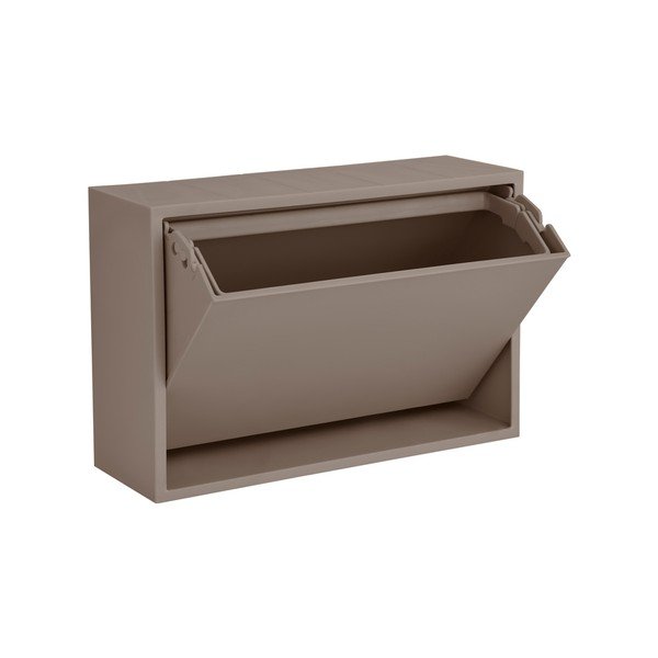 Svetlohnedý nástenný odpadkový kôš z recyklovaného plastu Mini Box – ReCollector