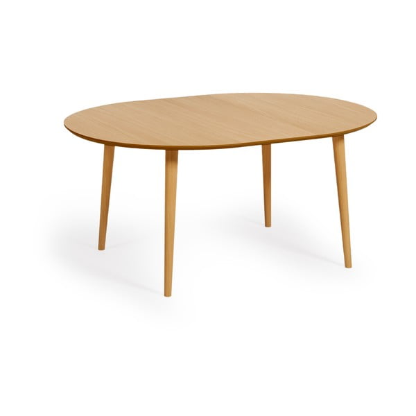 Rozkladací jedálenský stôl v dekore duba v prírodnej farbe ø 120 cm Oqui – Kave Home-image-2