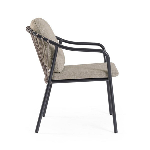 Svetlohnedá kovová záhradná stolička Edvige – Bizzotto-image-3