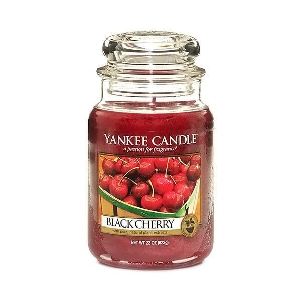 Vonná sviečka Yankee Candle Black Cherry, doba horenia 110 h
