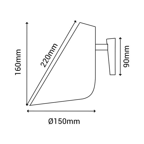Čierne nástenné svietidlo SULION Lisboa, výška 16 cm-image-3
