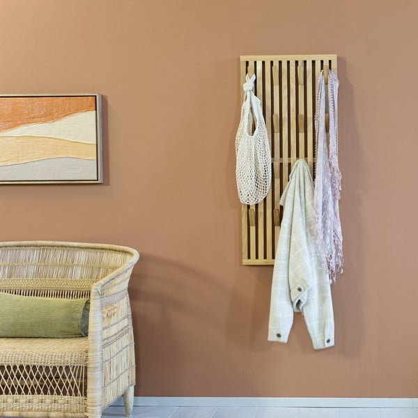 Vešiakový panel z dubového dreva v prírodnej farbe 46x100x8 cm Parco – Spinder Design-image-4