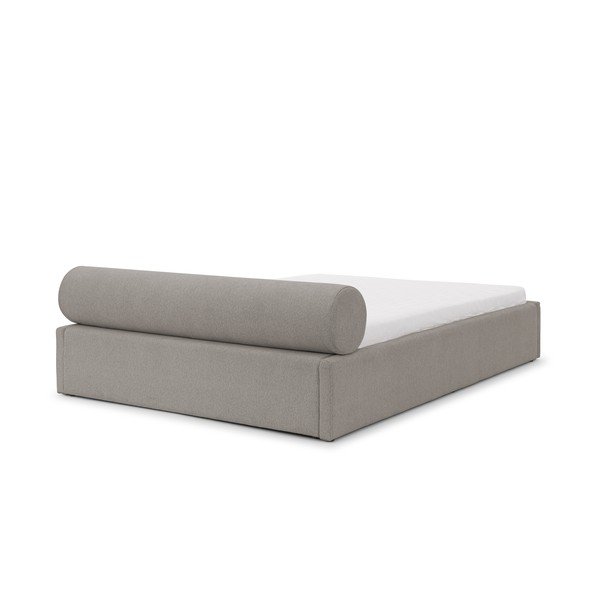 Svetlosivá čalúnená dvojlôžková posteľ s úložným priestorom s roštom 200x200 cm Cille – Ropez-image-3