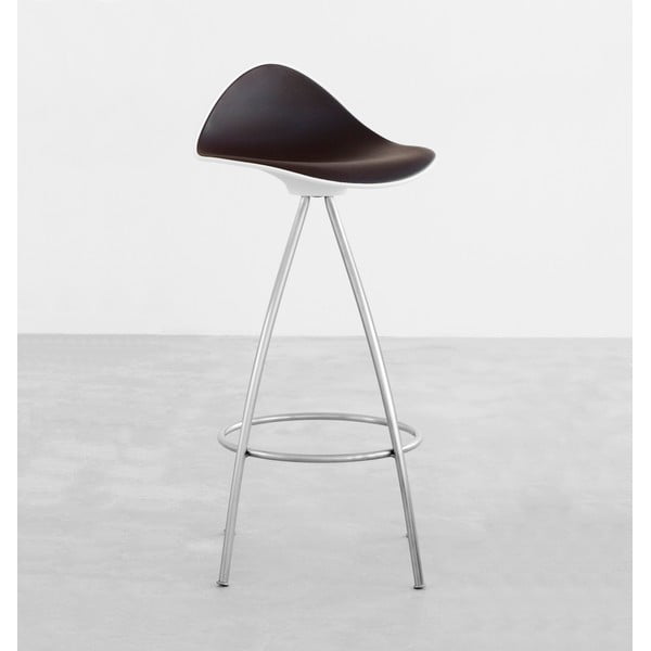 Čierno-biela stolička s chrómovanými nohami Stua Onda, 66 cm