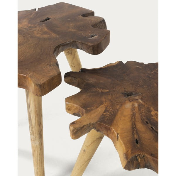 Odkladacie stolíky v súprave 2 ks z tíkového dreva 50x60 cm Hattie – Kave Home-image-1