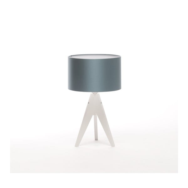 Modrá stolová lampa 4room Artist, biela breza lakovaná, Ø 25 cm